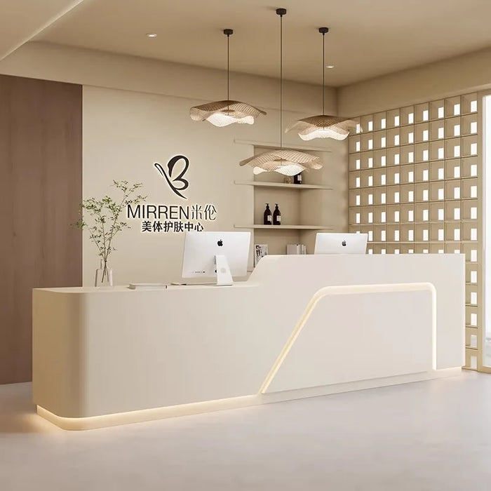 Luxury Mobile Reception Desk Modern Counter Clinic Designs Premium Display Reception Desk Hotel Kassentisch Shop Furniture HDH