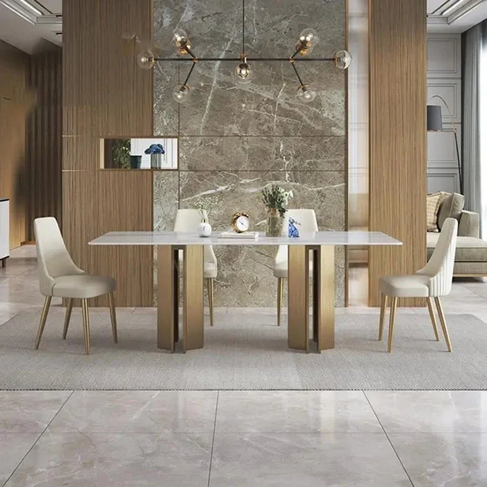 Luxury Designer Dining Table Italian Style White Restaurant Creative Modern Minimalist Rectangular Muebles Hogar Hotel Furniture