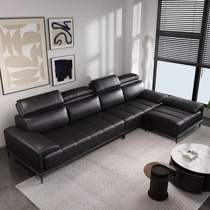 Modern Sofa Leather Fabric Italian Design Large Relax Lazy Wooden Legs Office Corner Couch Room Divano Letto Home Furniture