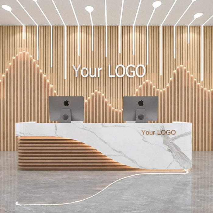 Luxury Simple Office Desk Podium Conference Shop Front Desk Reception Spa Checkout Aesthetic Balcao De Loja Furniture Bar