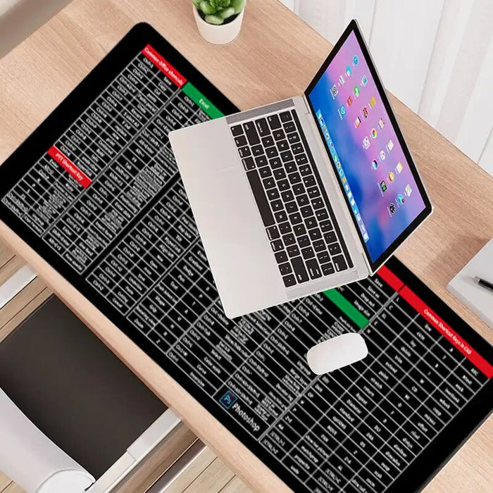 Quick Key Super Large Anti-slip Keyboard Pad & Office Software Shortcuts Pattern Mouse Pad Gaming Mouse Mat for Game Office Work