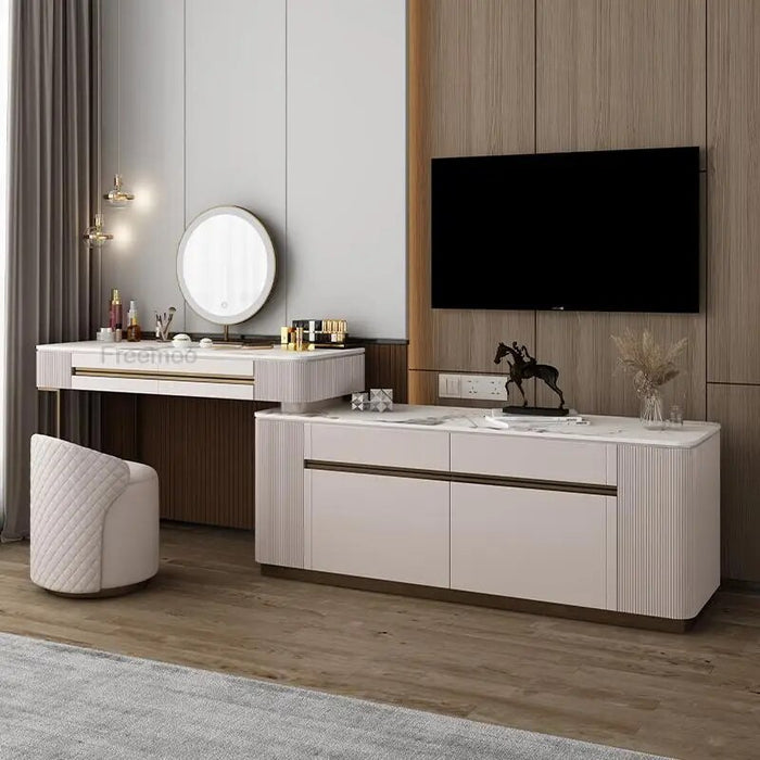 Solid Vanity Makeup Dressing Table Bedroom Mirror Comfortable Modern Luxury Dresser Tables Cabinets Kommode Vanity Accessories