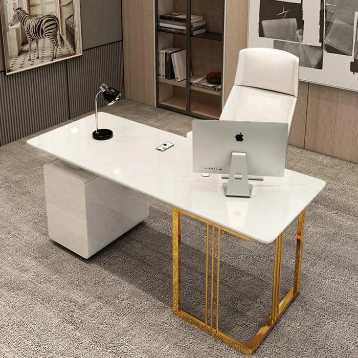 Luxurious small family desk Home ins net red white paint desk Simple style modern computer desk