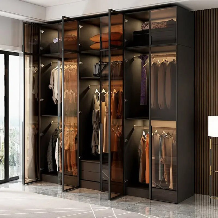 Women Oganizers Wardrobe Drawers Simple Modern Hanger Rail Wardrobe Glass Sliding Door Unique Roupeiro De Quarto Furniture