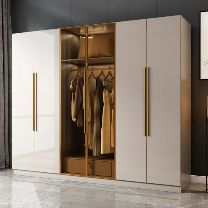 Cabinet, wardrobe, household bedroom, modern simplicity, light luxury, cloakroom, glass combination wardrobe