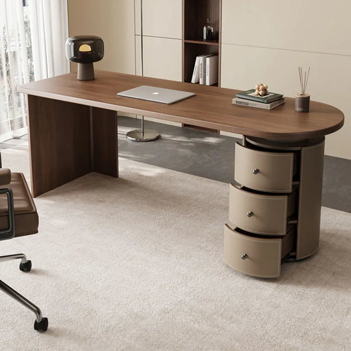 Retro Study Italian Modern Office Desks Writing Solid Wood Office Desk, Computer Boss Work Writing Masa Office Furniture AA