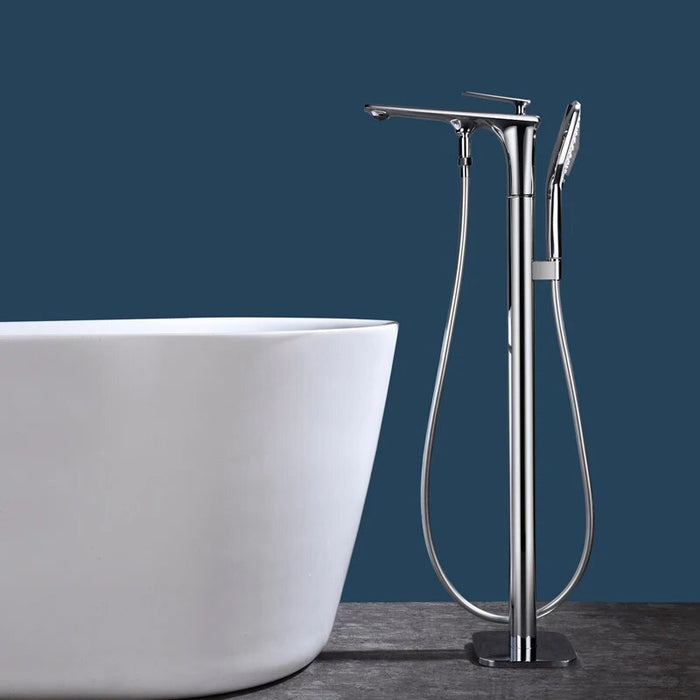 Brass Floor Stand Bathtub Faucet Bathroom Hot&Cold Mixer Shower Tap
