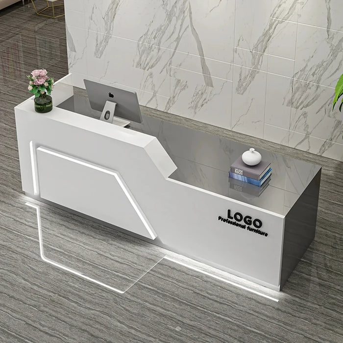 Cashier Modern Reception Desk White Bar Supermarket Checkout Reception Desk Table Comptoir De Caisse Boutique Shop Furniture