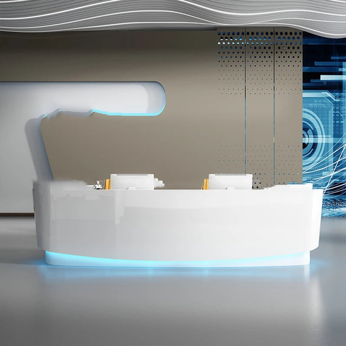 Modern Shop Salon Reception Desk Front White Commercial Bar Cash Premium Reception Desks Wooden Schreibtisch Furniture HDH
