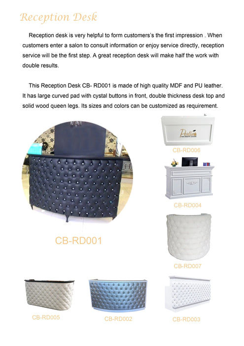 New Luxury U Shape Reception Desk Counter With Marble Top For Salon Reception Desk