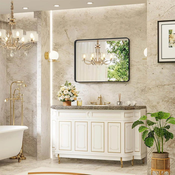 Bathroom Mirror Vanity Mirror for Wall Aluminum Alloy Framed Wall Mirror Farmhouse 40"×30"