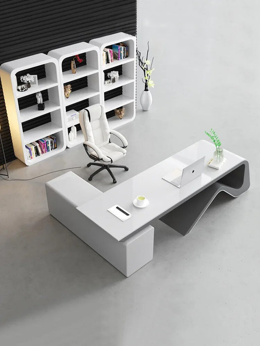 Office furniture boss's desk white president's manager's supervisor's desk
