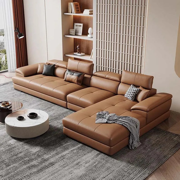 European Living Room Sofa Genuine Leather Sectional Corner Sofas Modular Luxury Sofa Sala De Estar De Luxo Modern Furniture