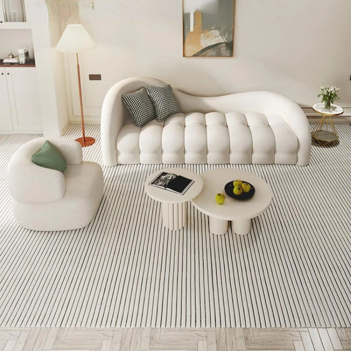 French marshmallow sofa small living room lamb fleece sofa