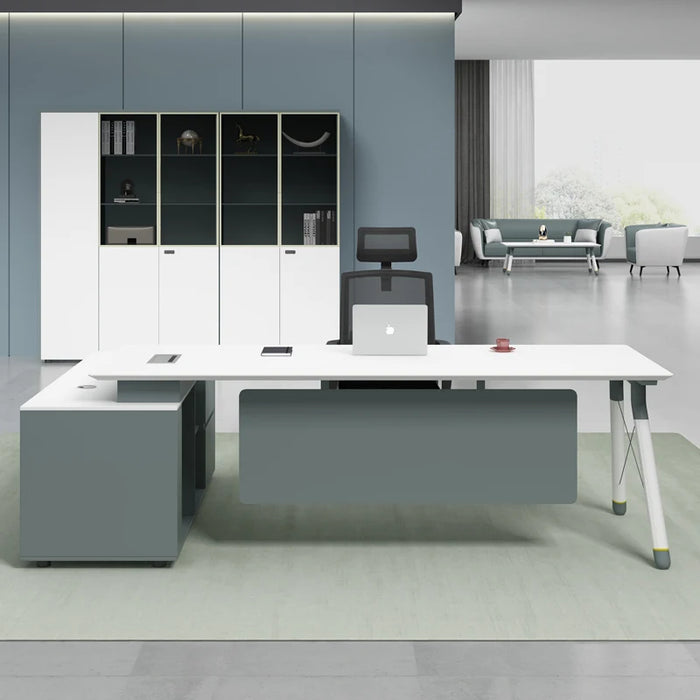 Executive Work Office Desks Drawers Corner Desktop Storage Meeting Office Desks Modern Luxury Mesa Escritorio Furniture WJ25XP