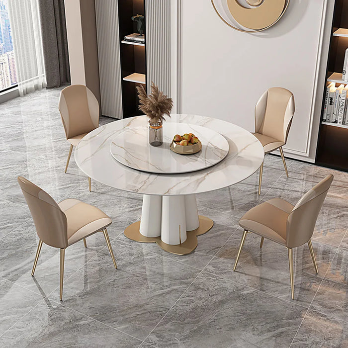 Luxury Slate Round Dining Table 1.5m Round Table with Turntable 10 People Table Modern Home Furniture