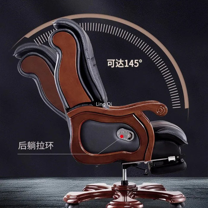 Living Room Massage Office Chair Mobile Leather Comfy Rotating Armchair Meditation Footrest Chaise De Bureaux Office Furniture