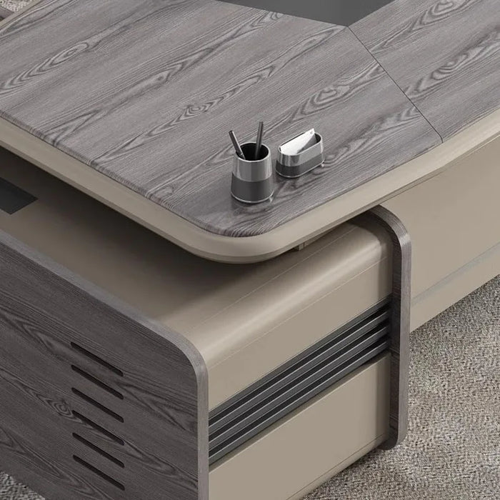 Executive Writing Desk Pullout Under Meeting Room Storage Office Desks Luxury Corner Scrivania Ufficio Lavoro Wood Furniture