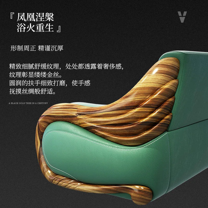 Ugyen Wood Combination Living Room Solid-Wood Leather Sofa First Layer Cowhide New Chinese Sofa