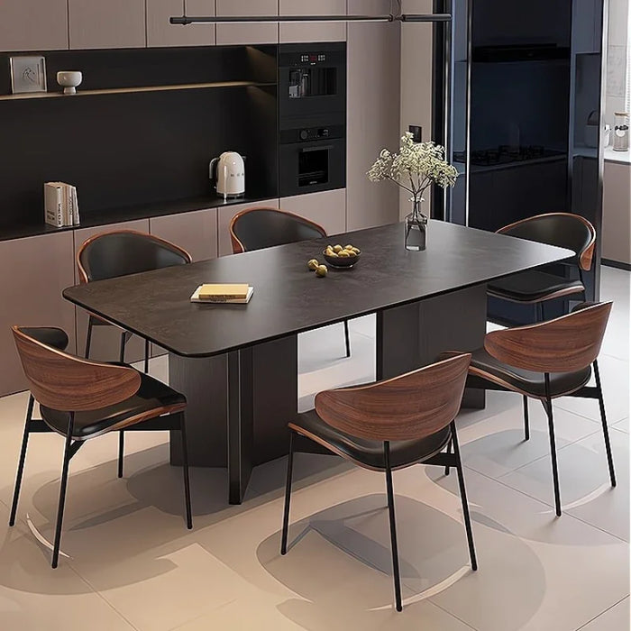 Retro Black Living Room Table Slate Coffee Simple Nordic Dining Table Minimalist Design Mesas De Comedor Home Furniture HD50CZ