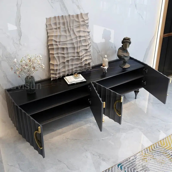 Italian High-End Light Luxury Floor Cabinet Modern Minimalist Home Living Room Furniture Large Villa New Rock Board Tv Stands