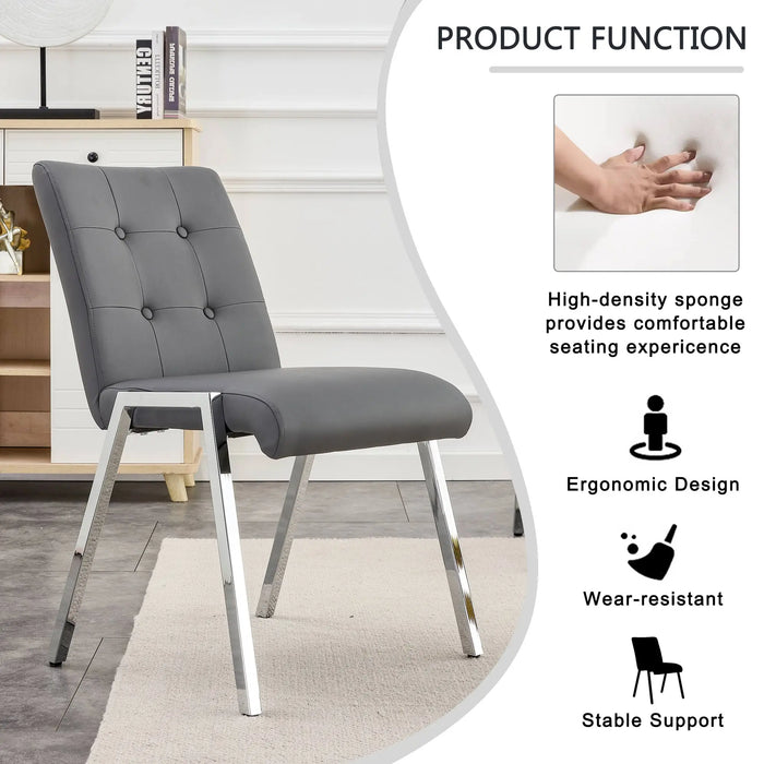 Grid armless high backrest dining chair, 4-piece set, office chair. Suitable for restaurants, living rooms, kitchens, and office