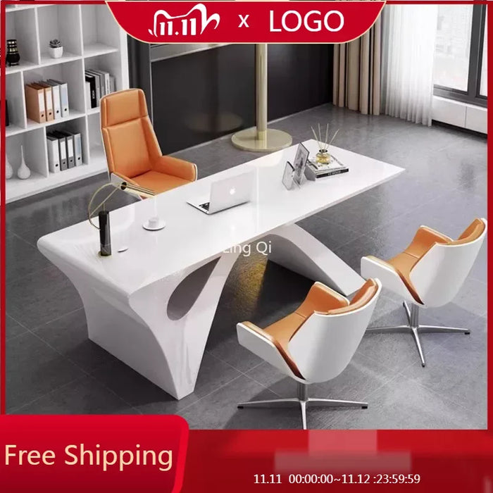 Home High Quality Office Desk White Secretary Free Shipping Mid Century Computer Desks Unique Filing Cabinets Bureau Furniture