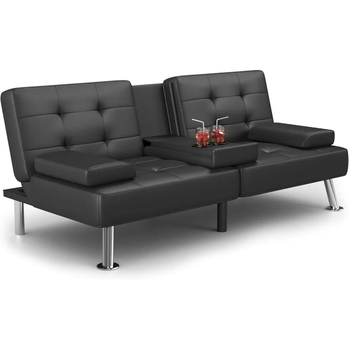 2 Cup Holders Sofa Metal Legs Living Room Sofas Black freight Free Furniture Home