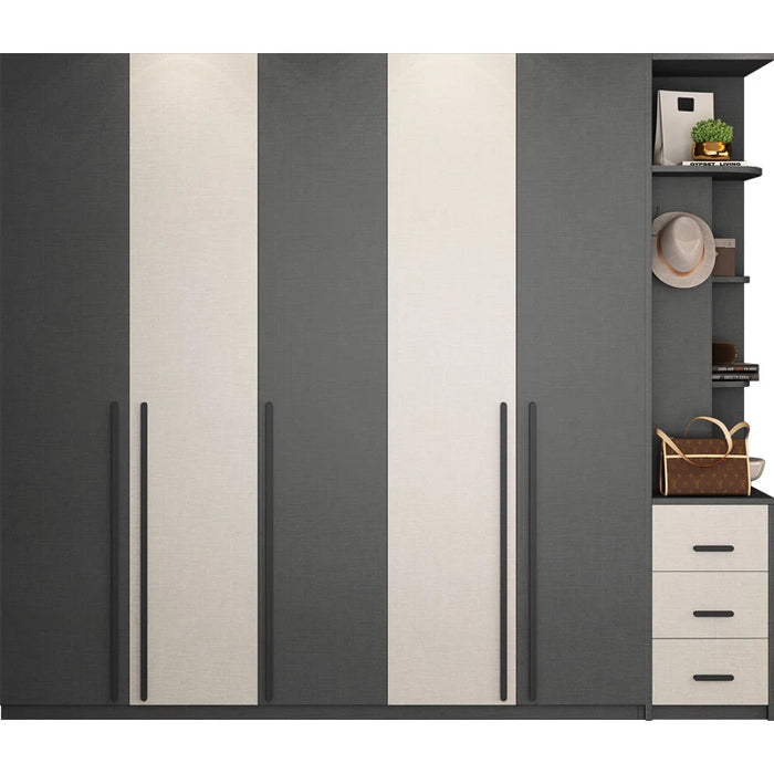 All solid wood wardrobe modern simple small family bedroom household storage wardrobe light luxury cloakroom combination cabinet