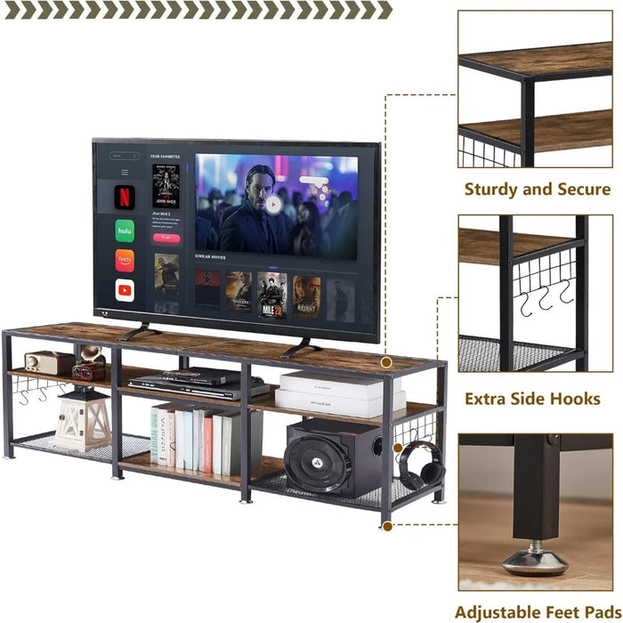 65 Inch Tv Stand Living Room Furniture Bedroom and Gaming Room TV Stand for Televisions Up to 70 Inch Brown Home Stands Modern