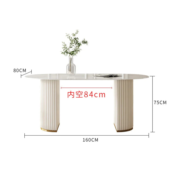 Luxury Modern Dining Room Sets Console Table Gold Oval Living Room Dining Tables White Yemek Masaları Kitchen Furniture TY20XP