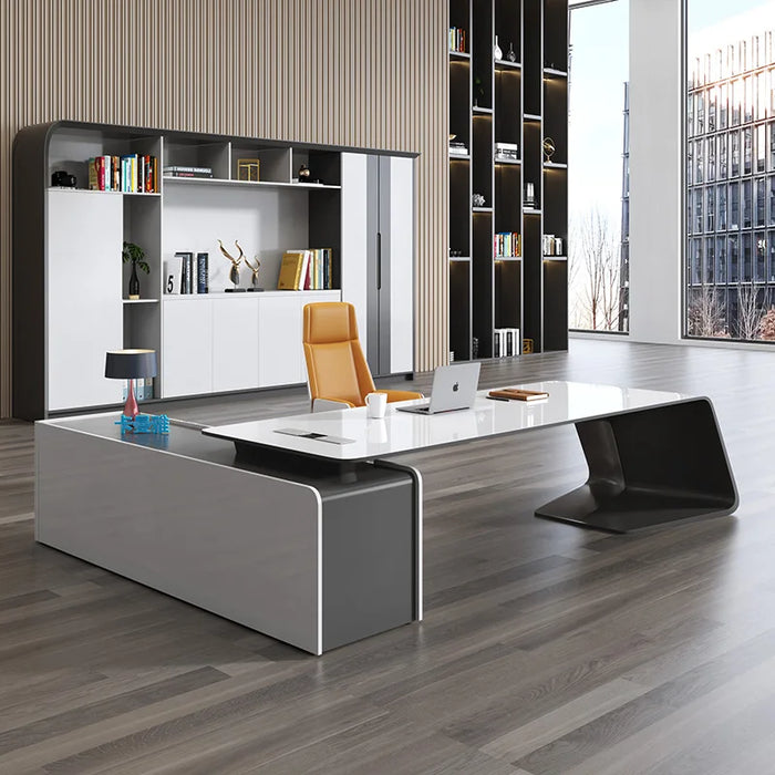 Lacquered boss desk, simple modern executive, president's study, computer and chair combination office desks  office table