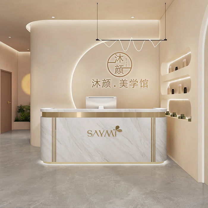 Shop Modern Reception Desk Beauty Spa Salon Standing Barbershop Luxury Reception Desk Bar Counter Schreibtisch Bar Furniture