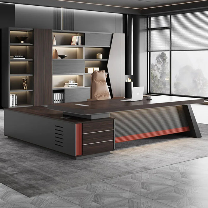 Executive Black Office Desk Standing Supplies Luxury European Computer Desks Mid Century Free Shipping Mesa Escritorio Furniture