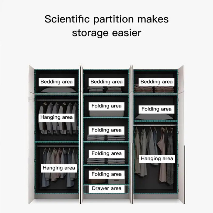 Light Luxury High-Gloss Wardrobe Simple Modern Bedroom Cabinet Four-Six-Eight Door Combination Closet Furniture For Clothes