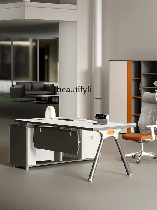 Office Tables Simple Modern Light Luxury Executive Desk and Chair Combination Fashion Office Desk Minimalist Style