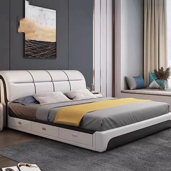 Queen Size Double Bed Waterproof European Storage Safe Modern Twin Bed Frame Wood Multifunctional Camas De Casal Furniture