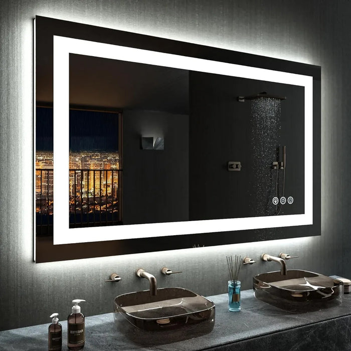 Bathroom Mirror With Light, Anti Fog, Dimmable, Backlight+front Lighting, Wall Lighting, Bathroom Vanity Mirror