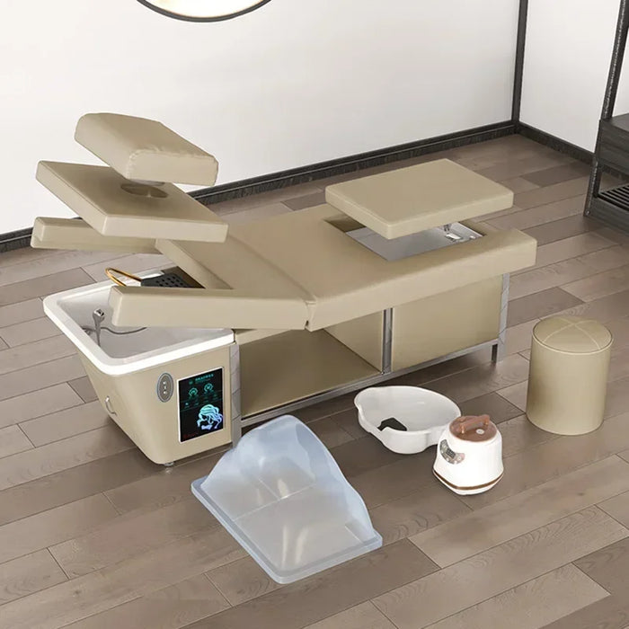 Electric Beauty Salon Shampo Chair High End Massage Bed Head Physical Therapy Shampo Chair Fumigation Shampouineuse Equipment