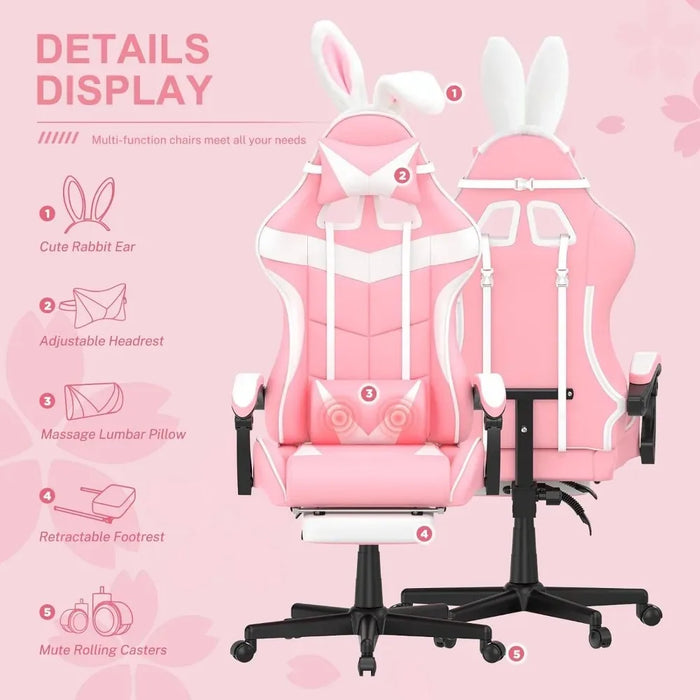 Gamer Desk Chair Sister Lovely Bunny Computer Gamer Chair (Pink)freight Free Gaming Chairs Armchair Gamming Game Games