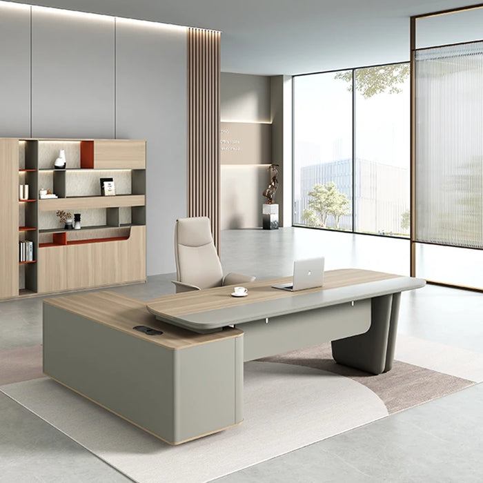 Reception Executive Office Desk Corner L Shaped Drawers European Long Computer Desks Floor Storage Mesa De Escritorio Furniture