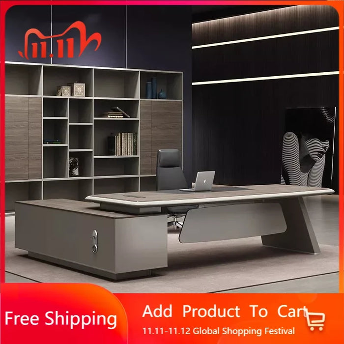 Computer Office Desk Organizer Corner Table L Shaped Monitor Drawers Console Desk Table Executive Bureau Meuble Office Supplies