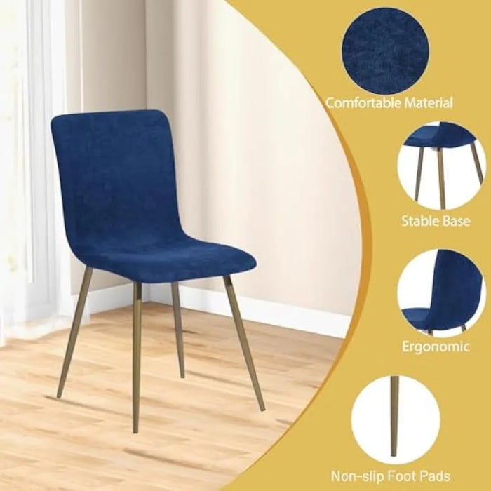 Soft Padded Seat and Back Living Room Chair Modern Velvet Dining Chair Set of 4 Luxury Dining Chairs Interior Furniture Home