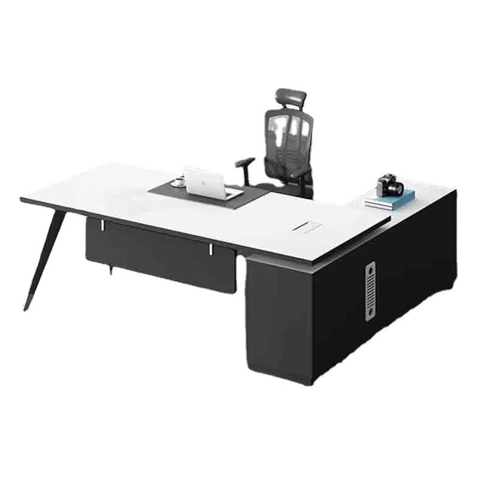 Wooden L Shaped Office Desks Bureau Modern Multifunctional Drawers Office Desks Keyboard Reception Scrivania Angolare Furnitures