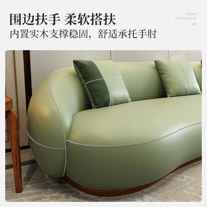 Living room sofa Italian leather sofa combination arc creative design sofa