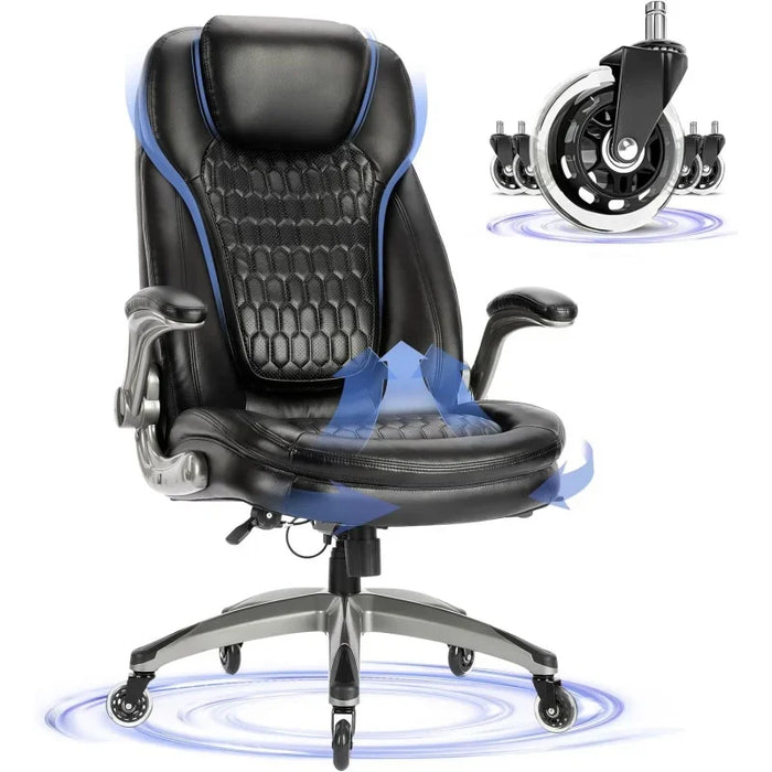 COLAMY Office Chair-Ergonomic Computer Desk Chair with Thick Seat for Comfort, High Back Executive Chair with Padded Flip-up Arm