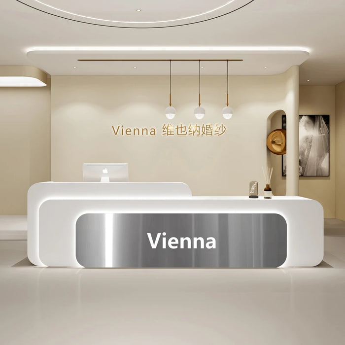 Cashiers Reception Desk Mobile Beauty Front Rostrum Service Desk Wooden Modern Lectern Scrivania Ufficio Lavoro Wood Furniture