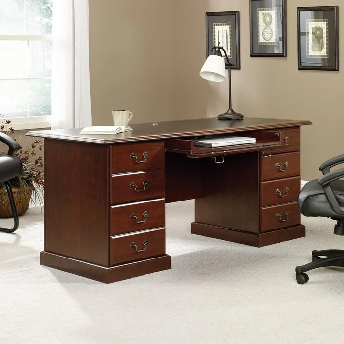 Sauder Heritage Hill Executive Desk, Classic Cherry Finish  Desk  Gaming Desk