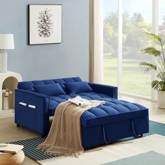Sofa with 2 seats, Upholstered Futon Sofas Convertible to Sleeper, Living Room Furniture