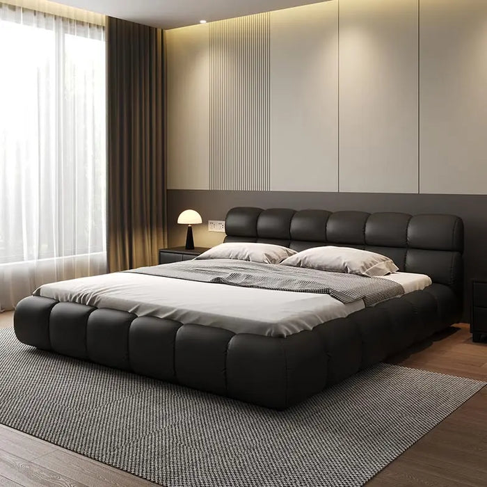 Black Minimalist Double Bed Modern Aesthetic Luxury Wood Bedroom Bed Queen Size Camas Y Muebles Dormitorio Home Furniture